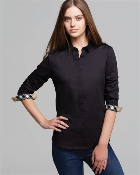 burberry button down womens|burberry button down shirt women.